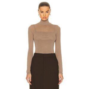 MAX MARA Filato Sheer Long Sleeve Top in Sand Small New Womens Knit Sweater Top